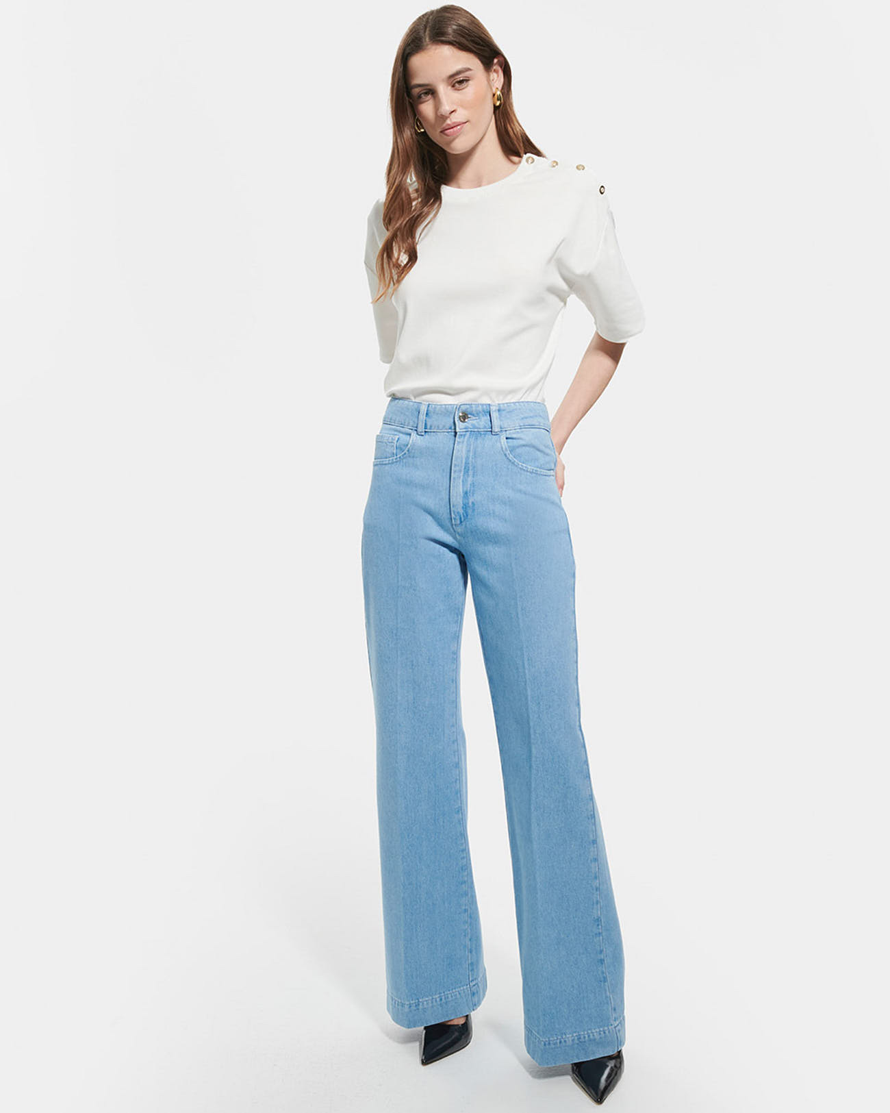 Jean Jessie Baby blue en Coton