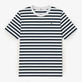 T-shirt manches courtes en coton à rayures bleu dark navy