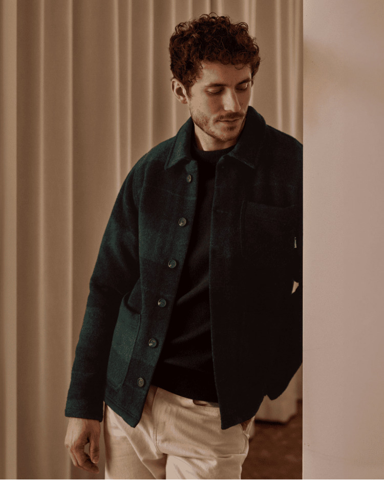 Veste vert foncé & grise