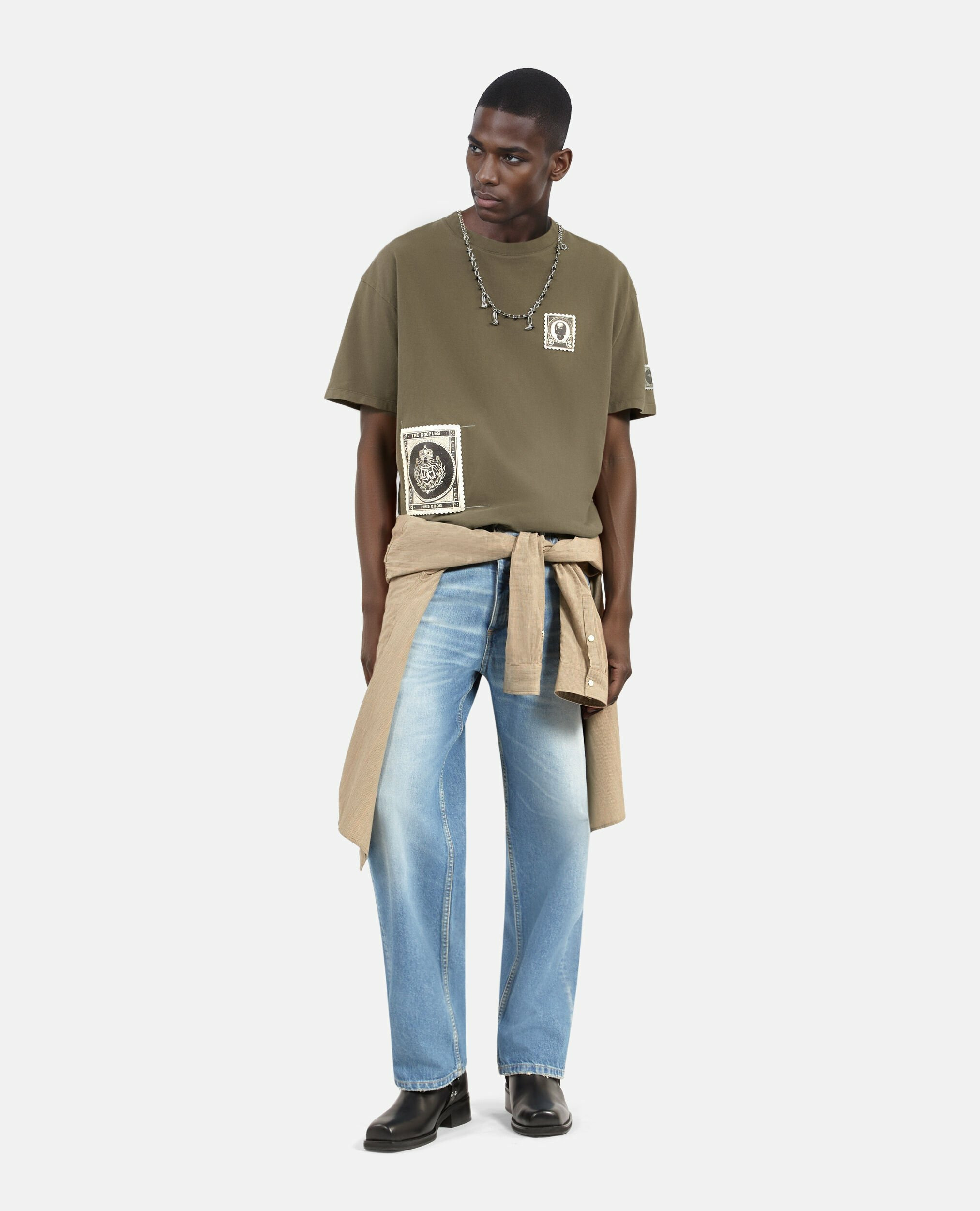 T-Shirt Manches Courtes Avec Print Devant