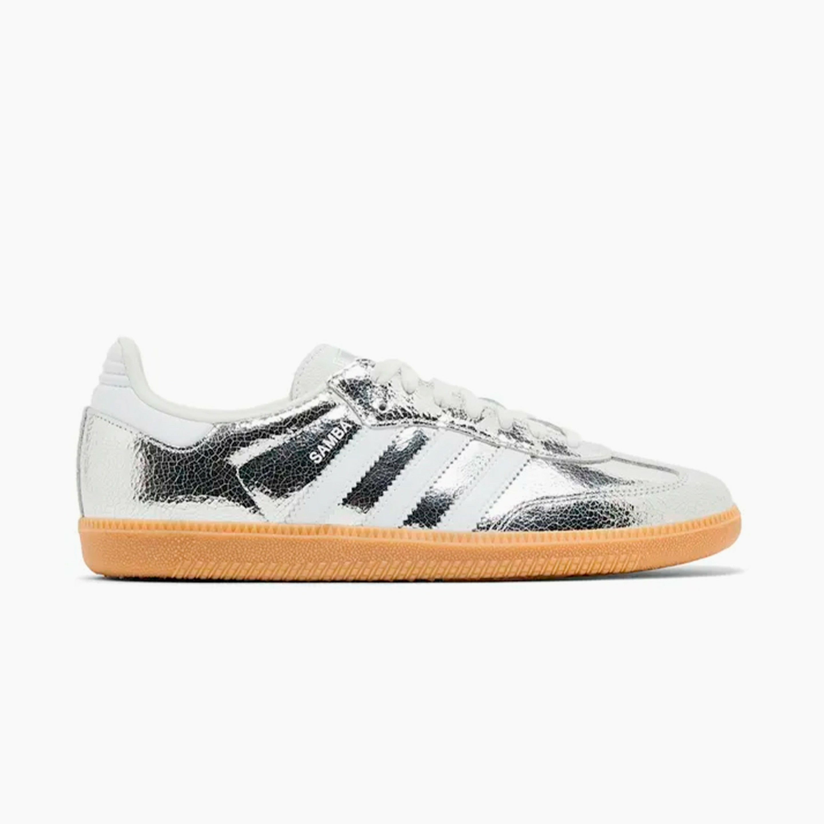 Adidas Samba OG Silver Metallic Cracked Leather