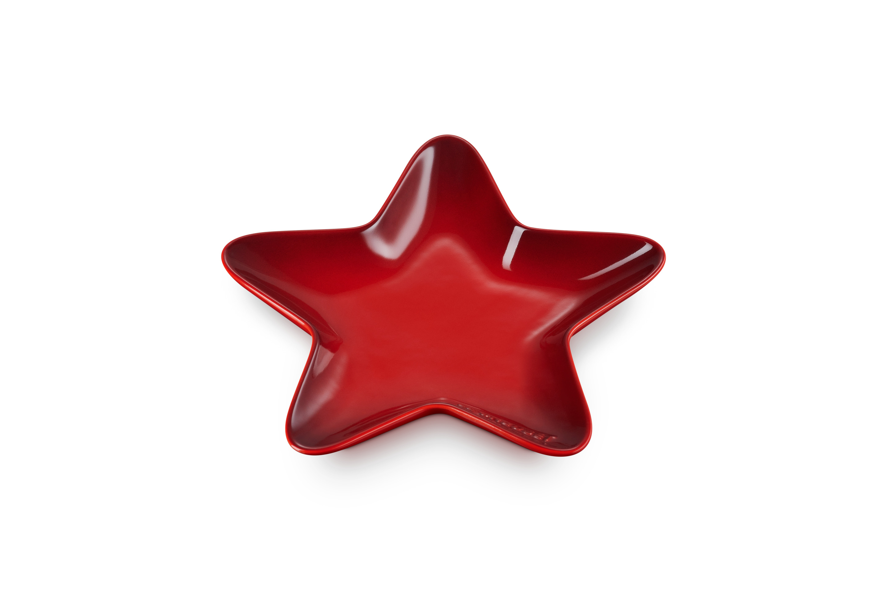 Assiette étoile 20cm en céramique cerise