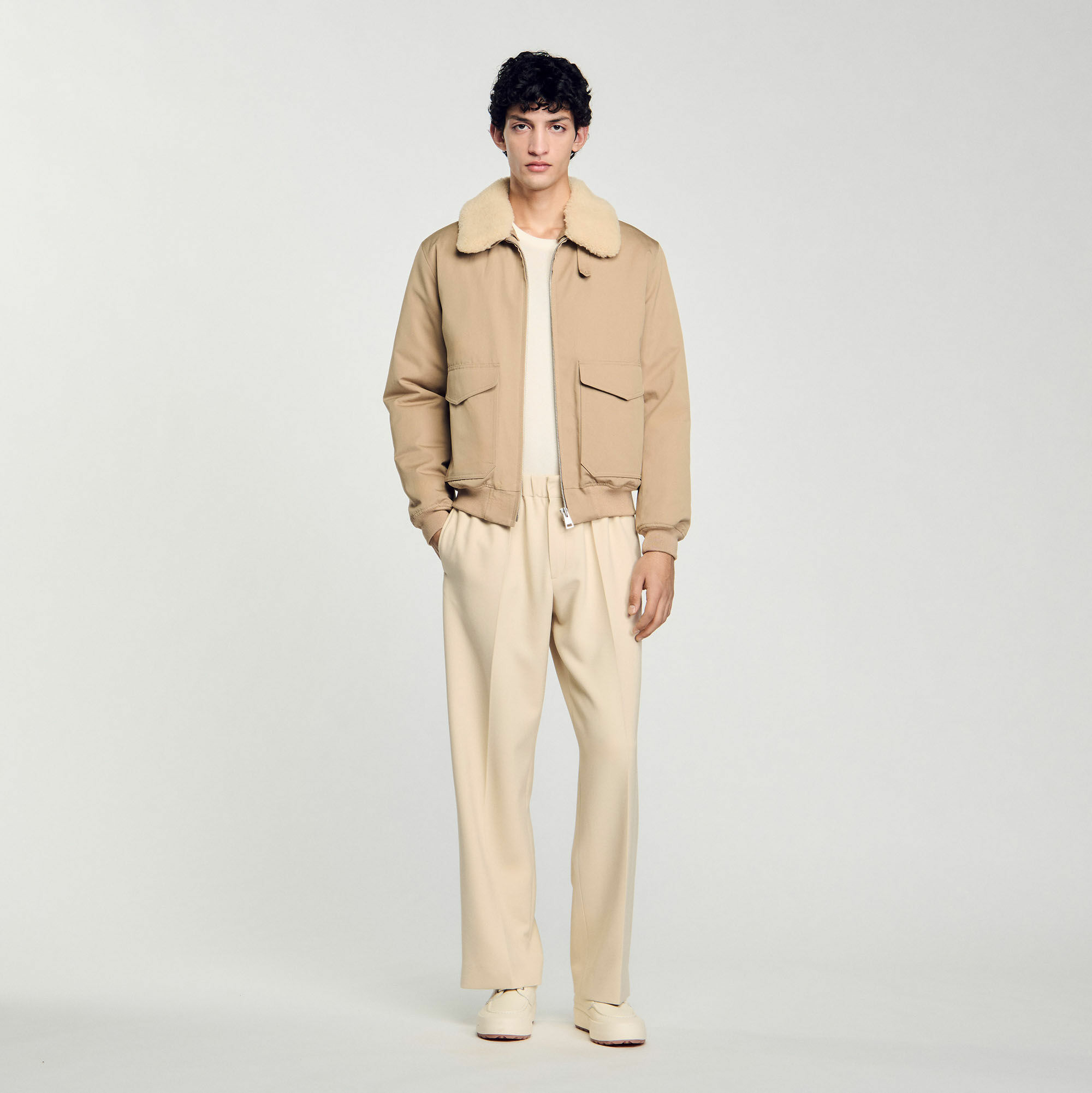 Blouson aviateur à col mouton