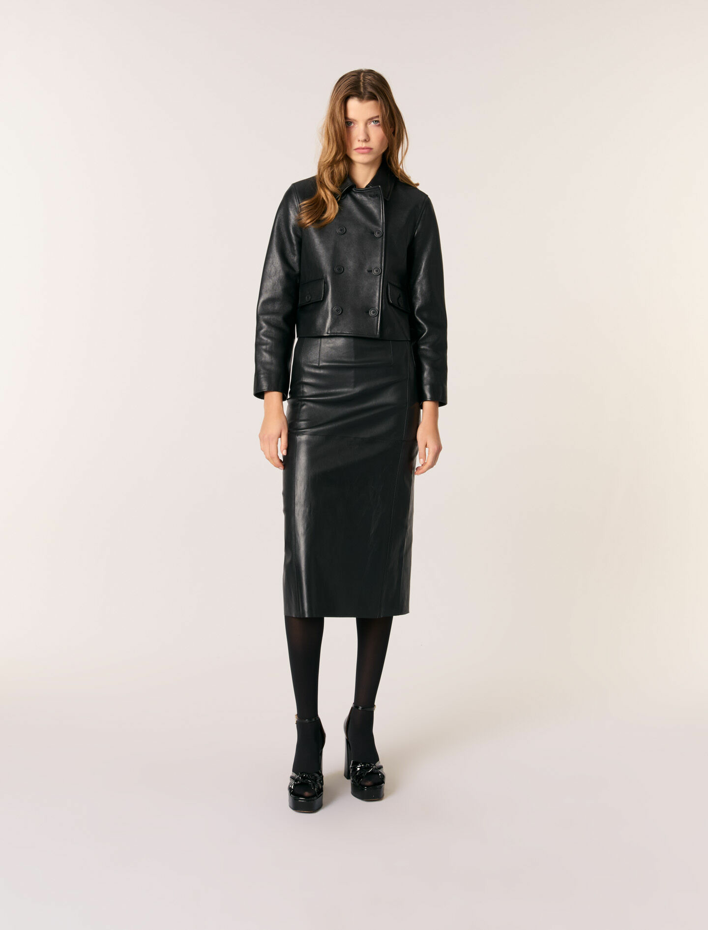 Veste courte en cuir