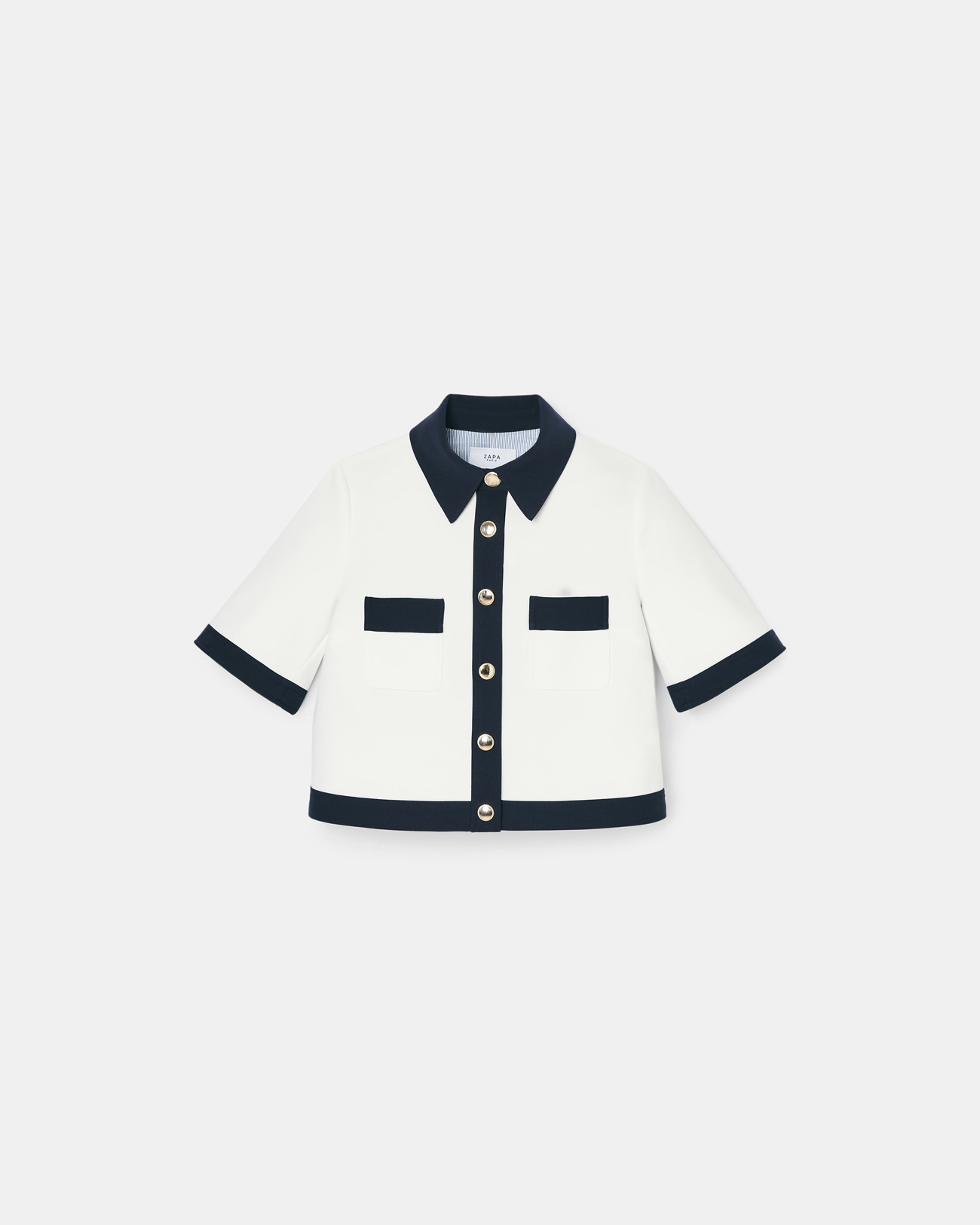 Chemise courte bicolore