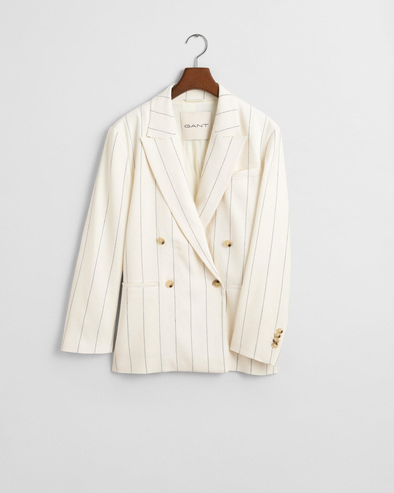 Pinstriped Linen Club Blazer