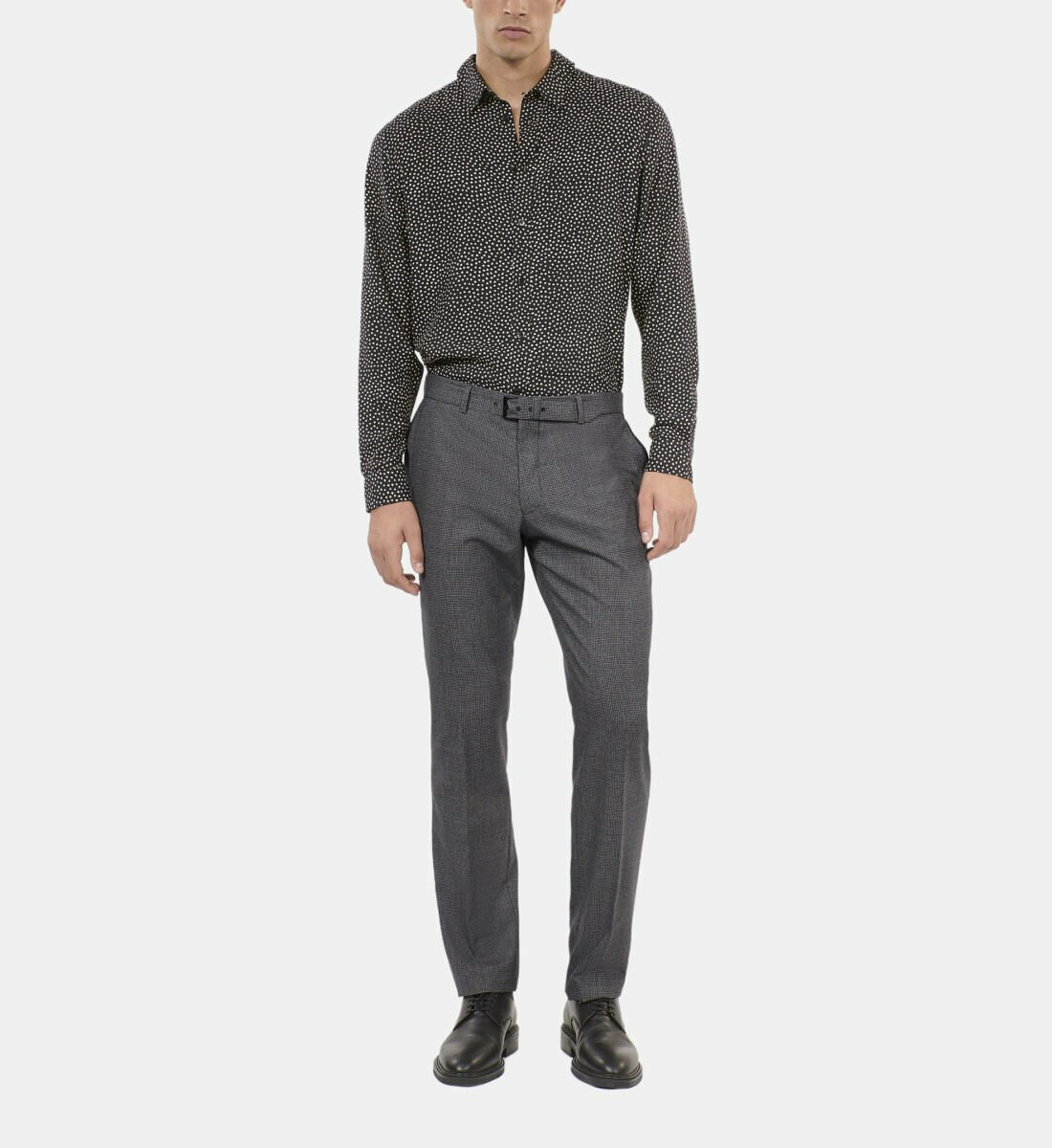 Pantalon De Costume Pied De Poule Noir Et Blanc Homme