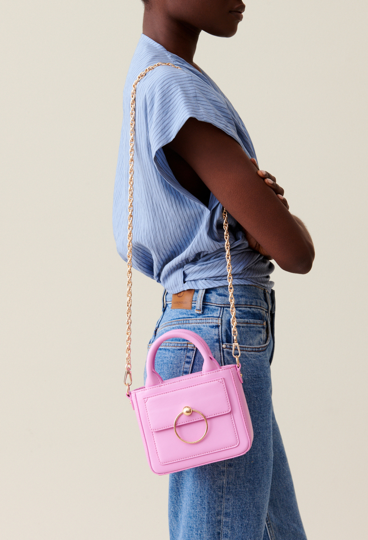 Mini sac Anouck cuir lisse chaîne