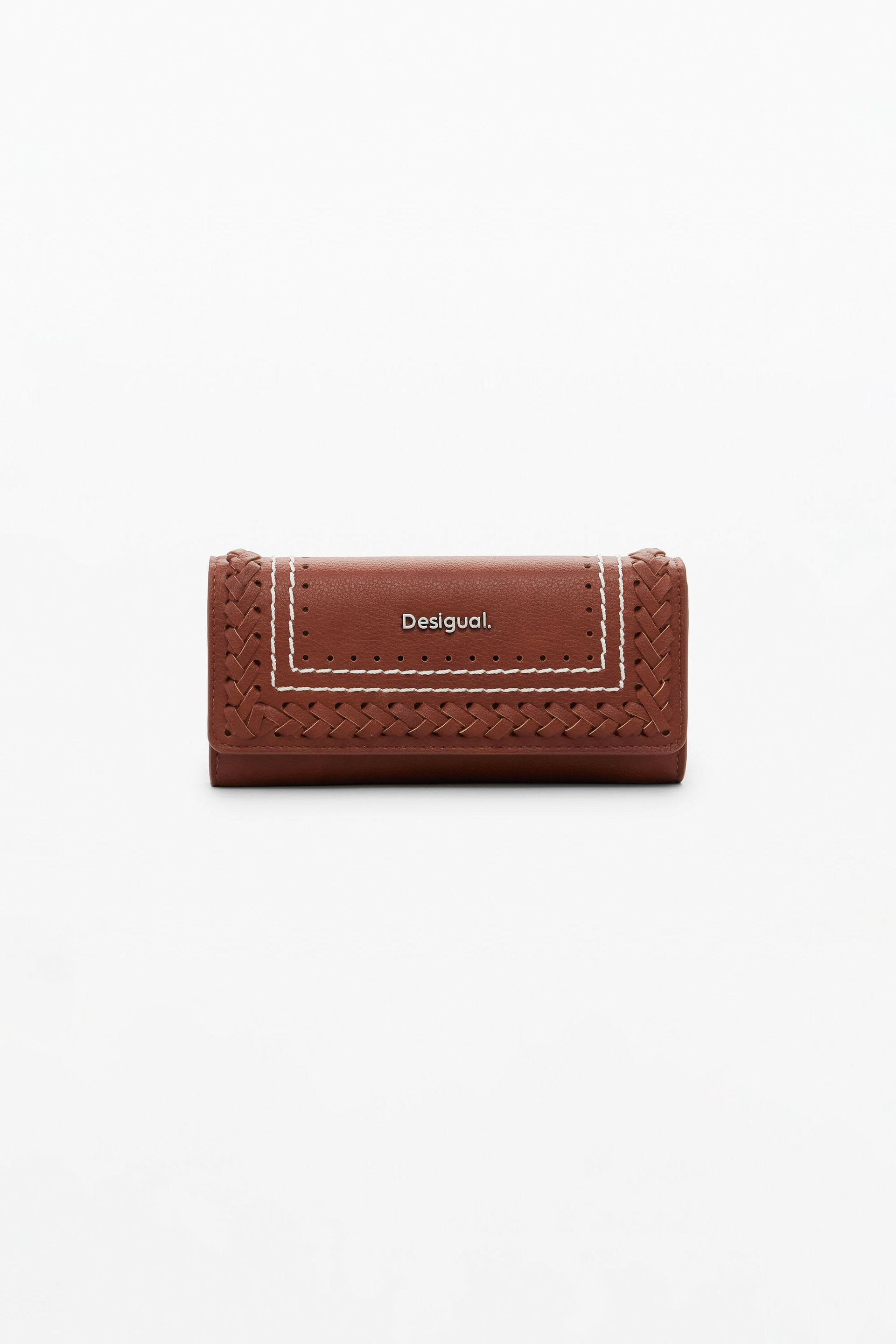 Porte-monnaie tressé avec surpiqûres