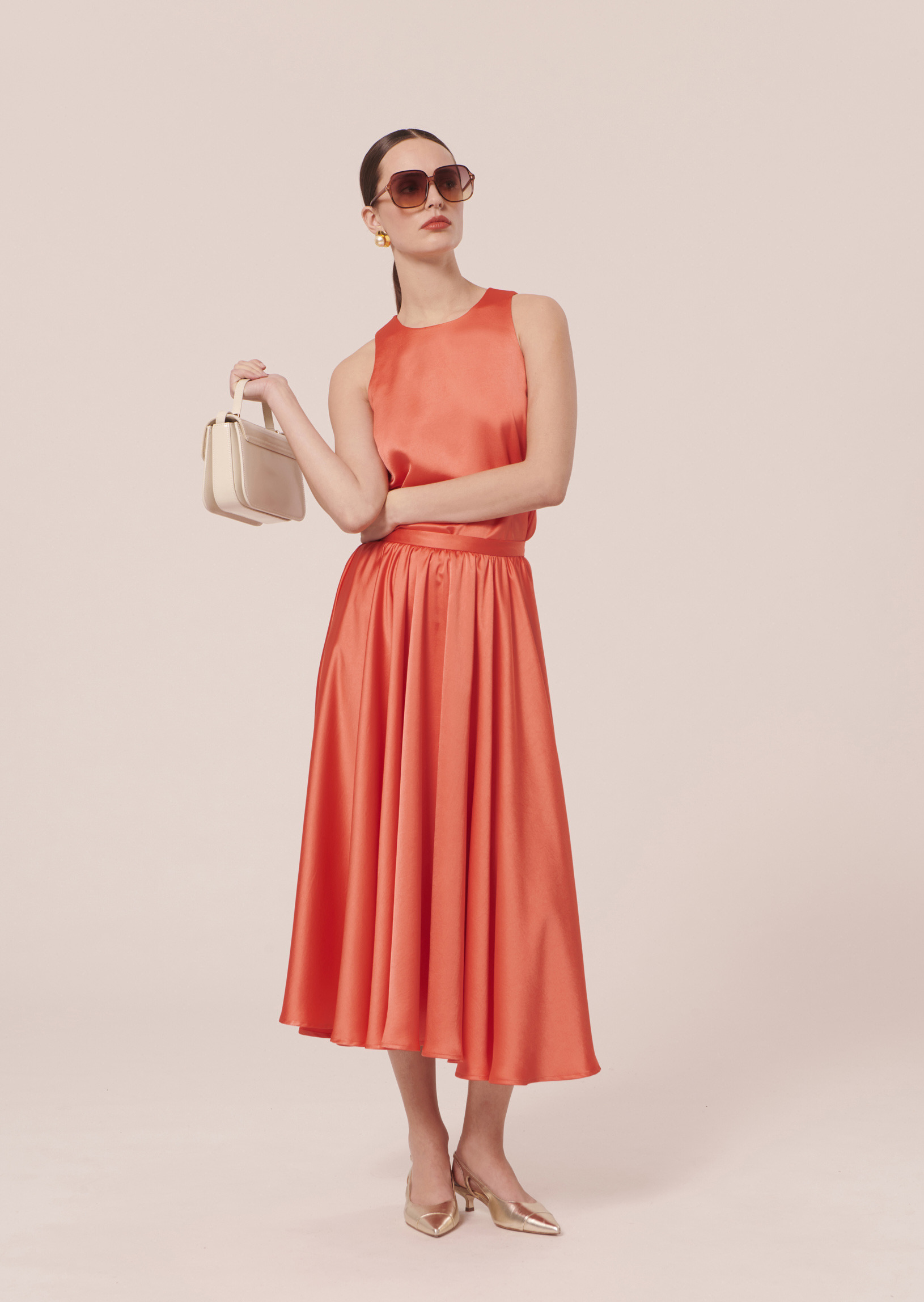 Jupe Jolanda-Corail en Polyester