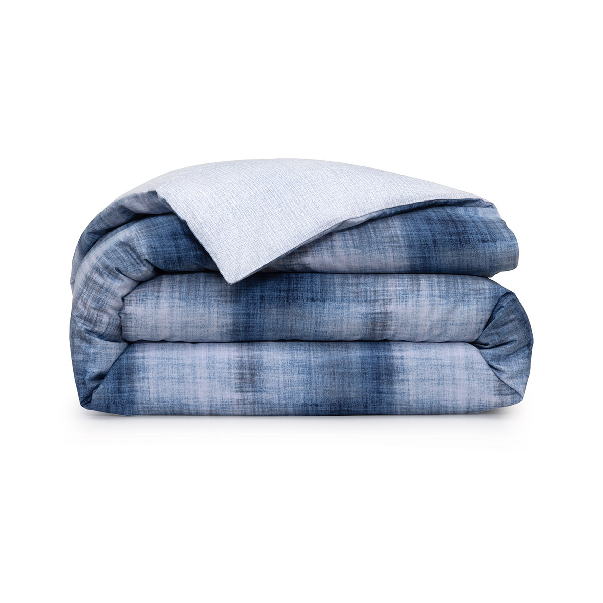 Lacoste - Housse de couette en satin de coton lavé bleu, L Denim