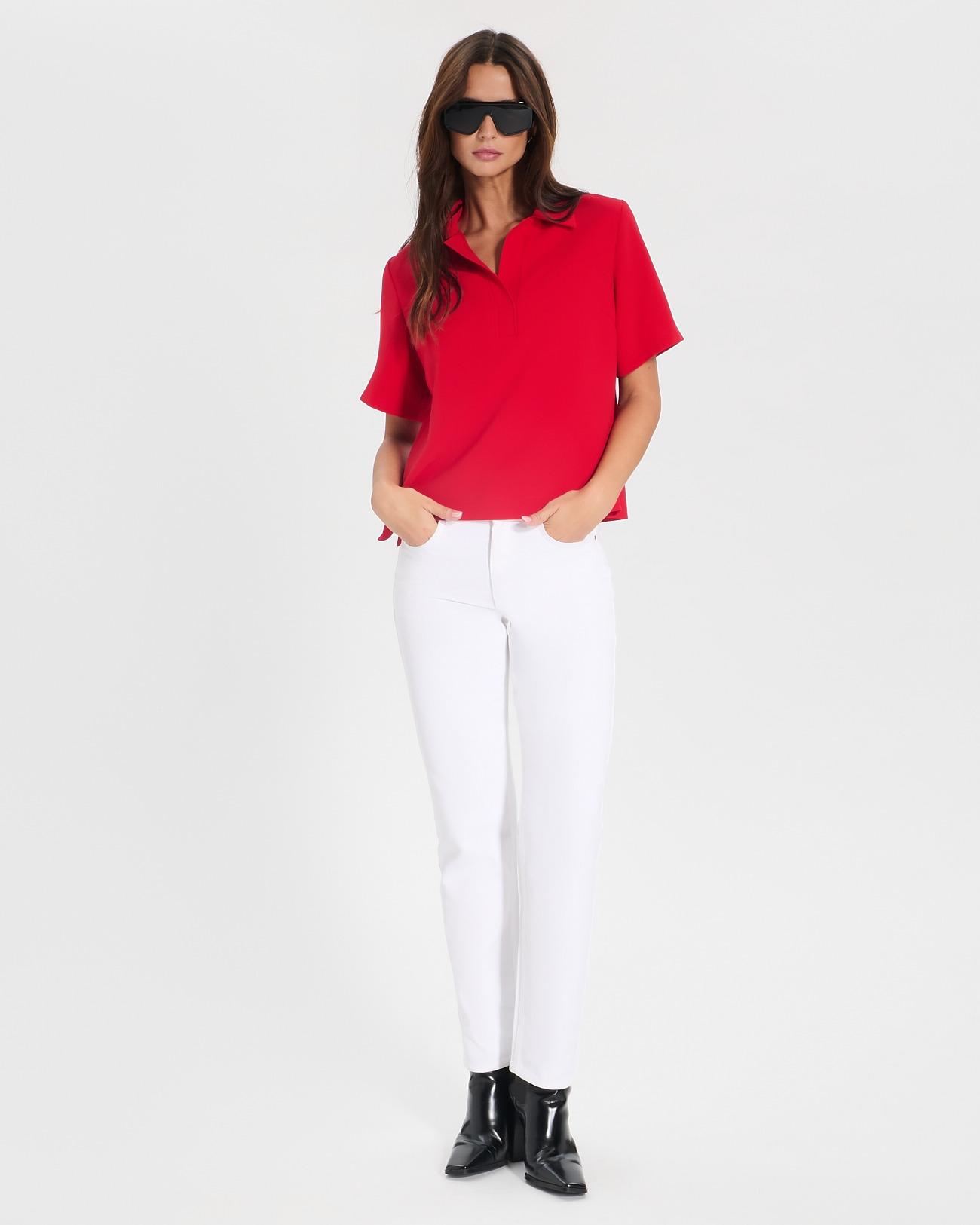 Top Tendresse Rouge en Polyester