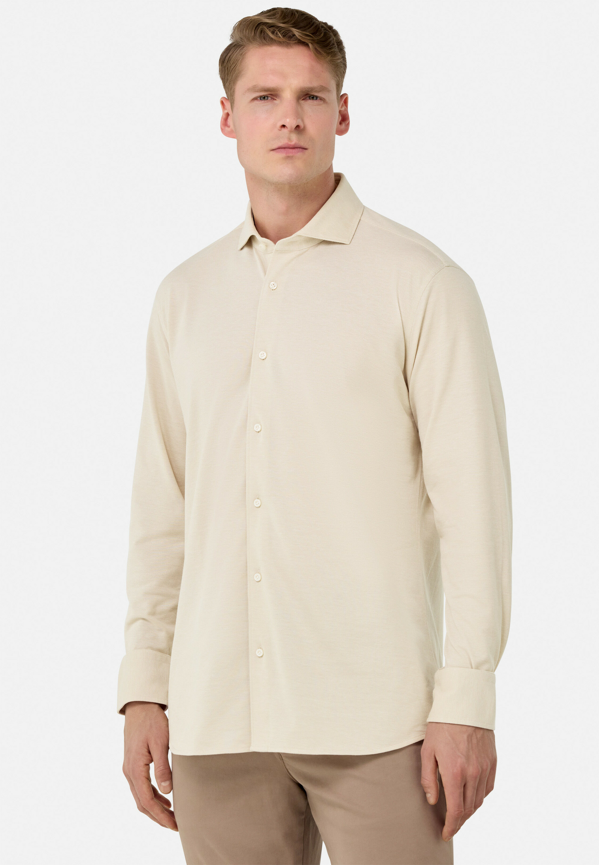 Polo Chemise en Piqué Regular Fit