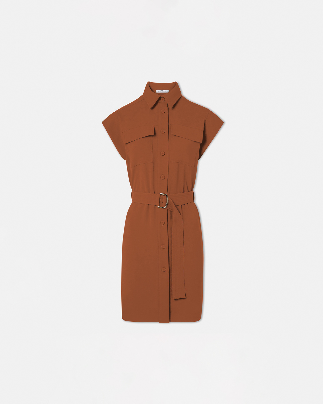 Robe Rosen Marron en Polyester