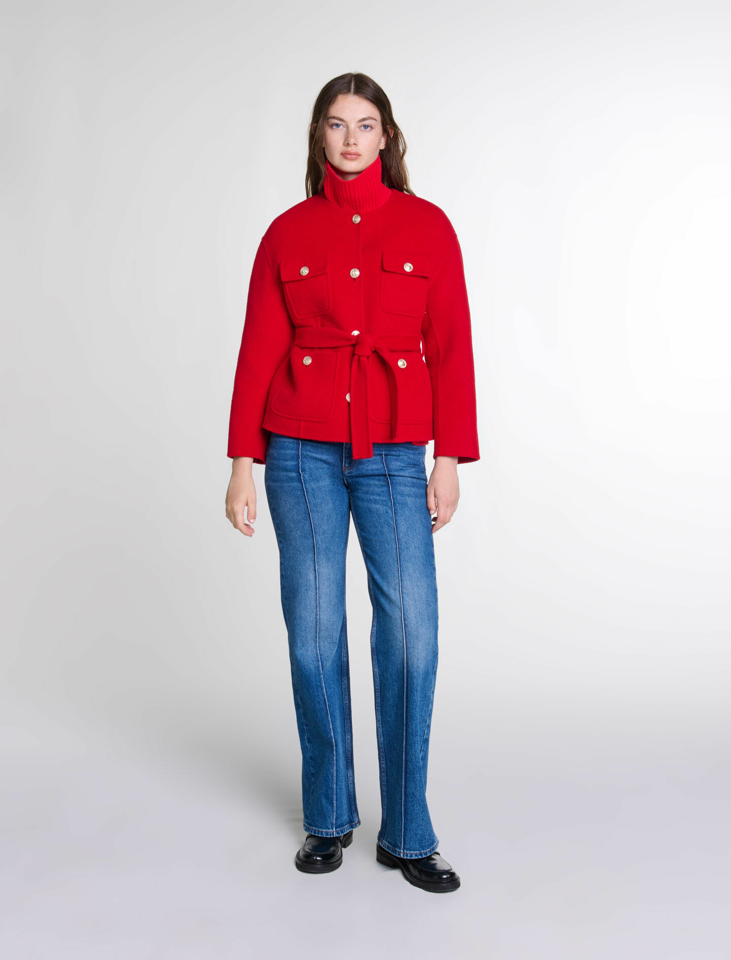 Veste double face ceinturée