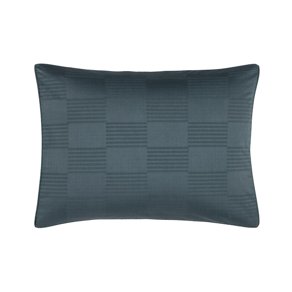 Desforges - Taie d'oreiller en satin de coton gris, Damier