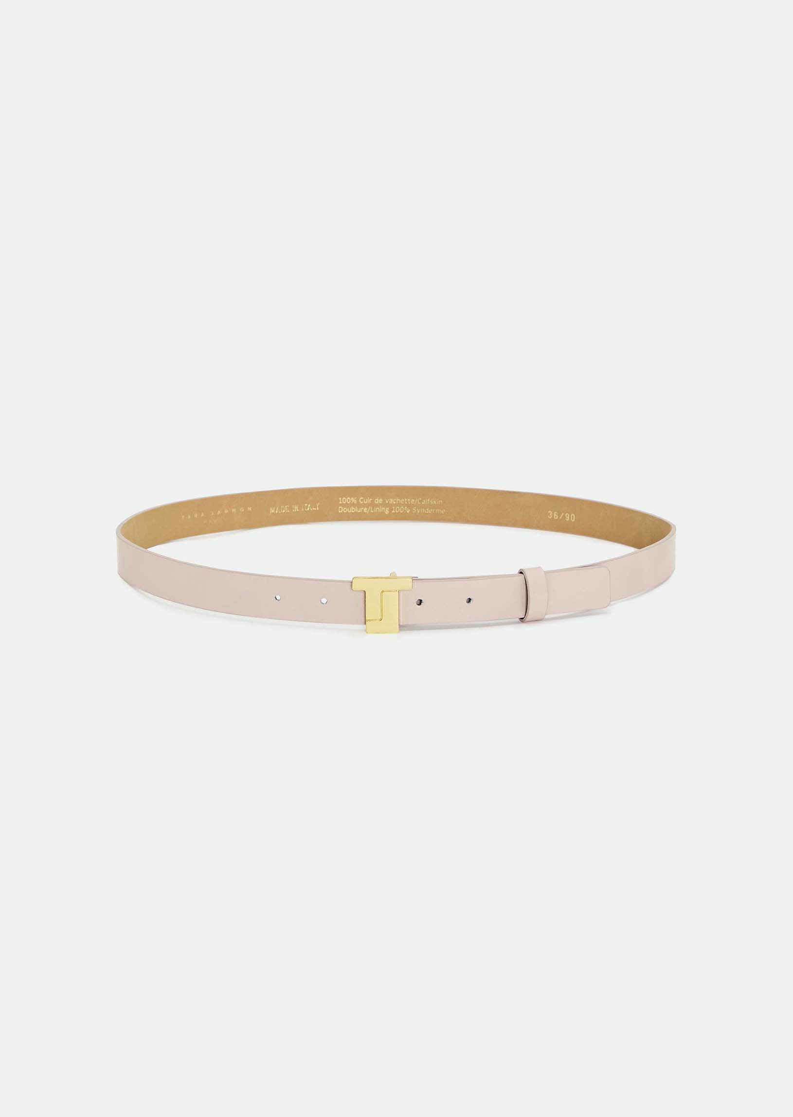 Ceinture 8 Bis mini-rose en cuir lisse