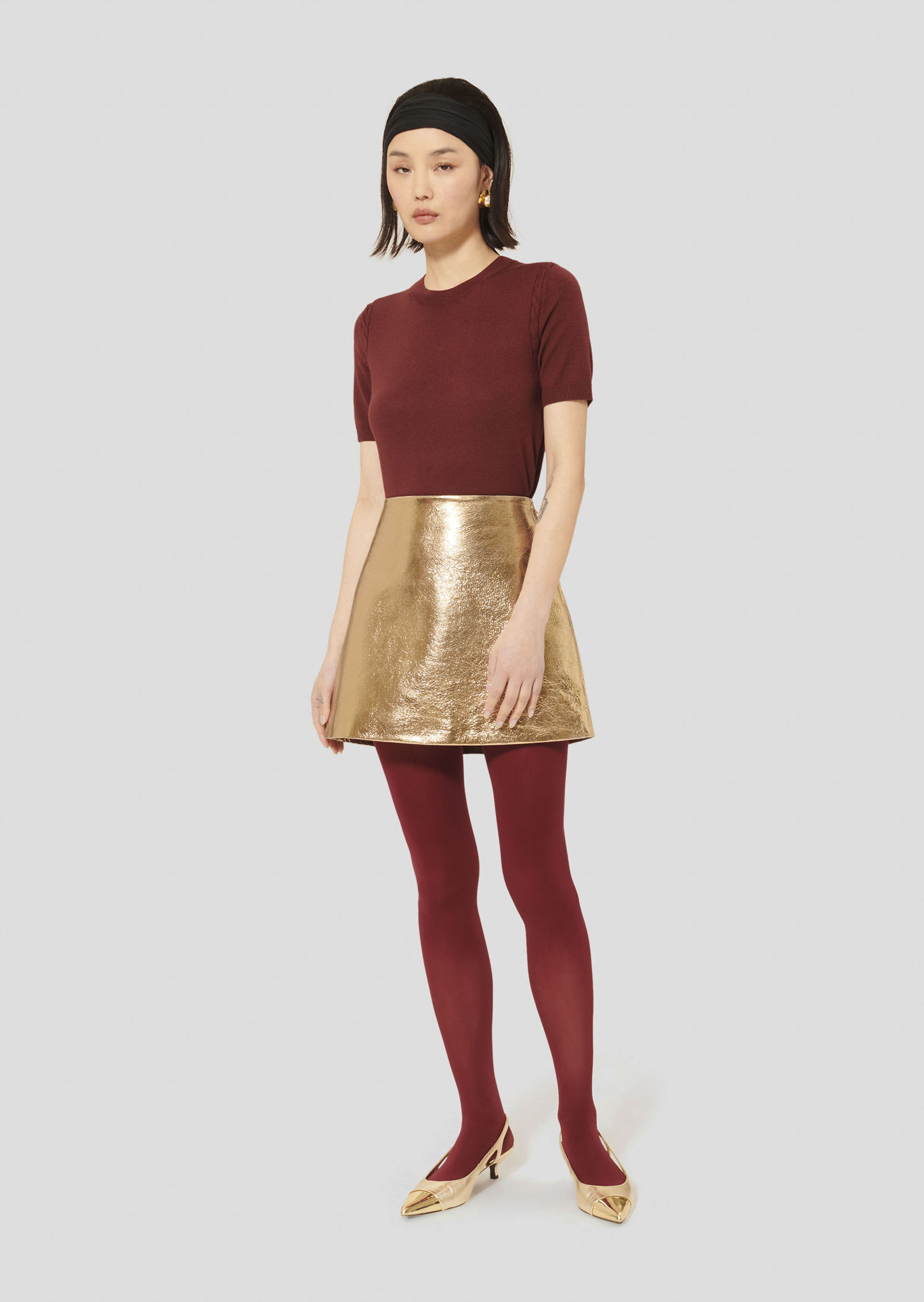 Jupe Josia-Or en Cuir D'Agneau