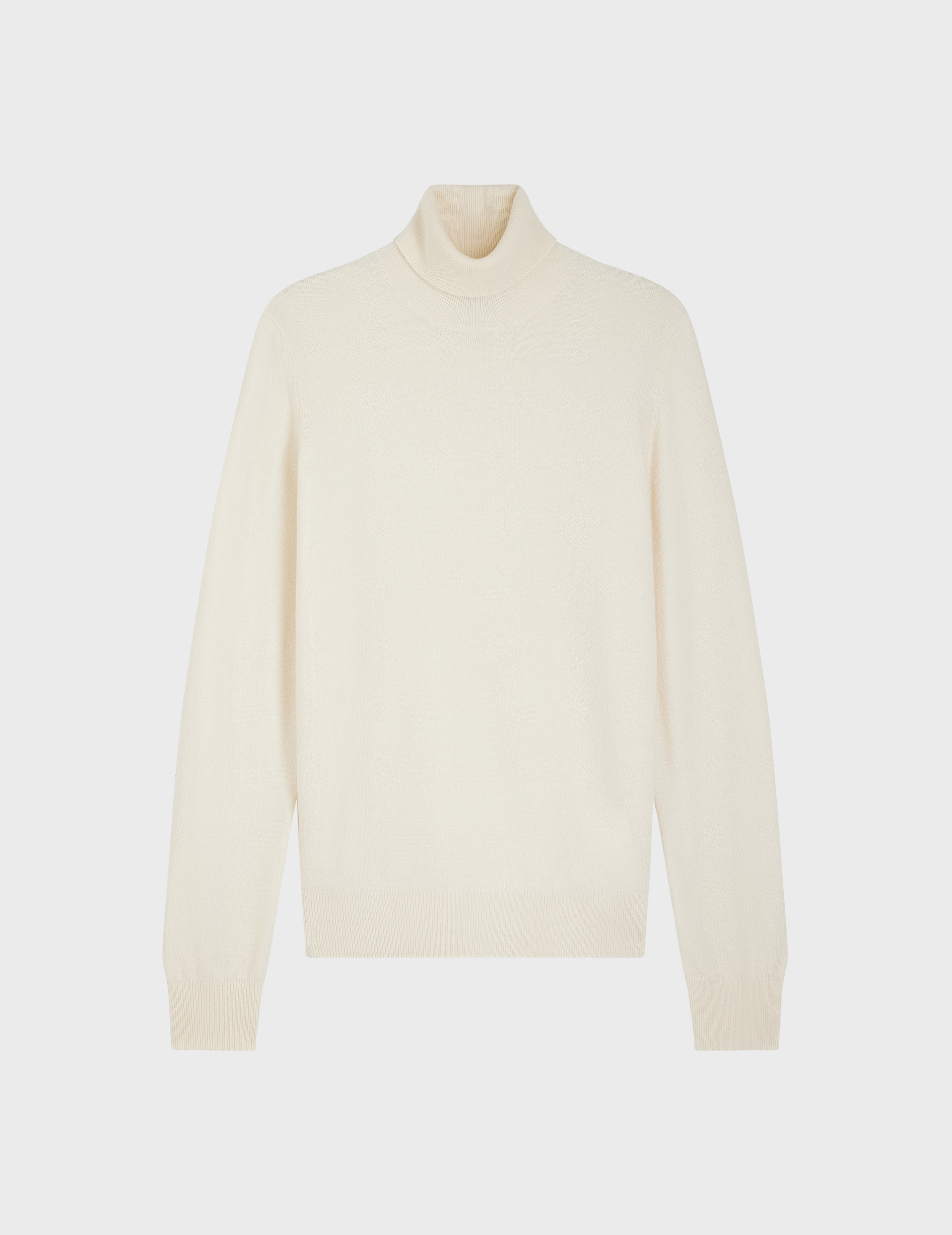 Pull col roulé giovani en laine et cachemire uni ecru