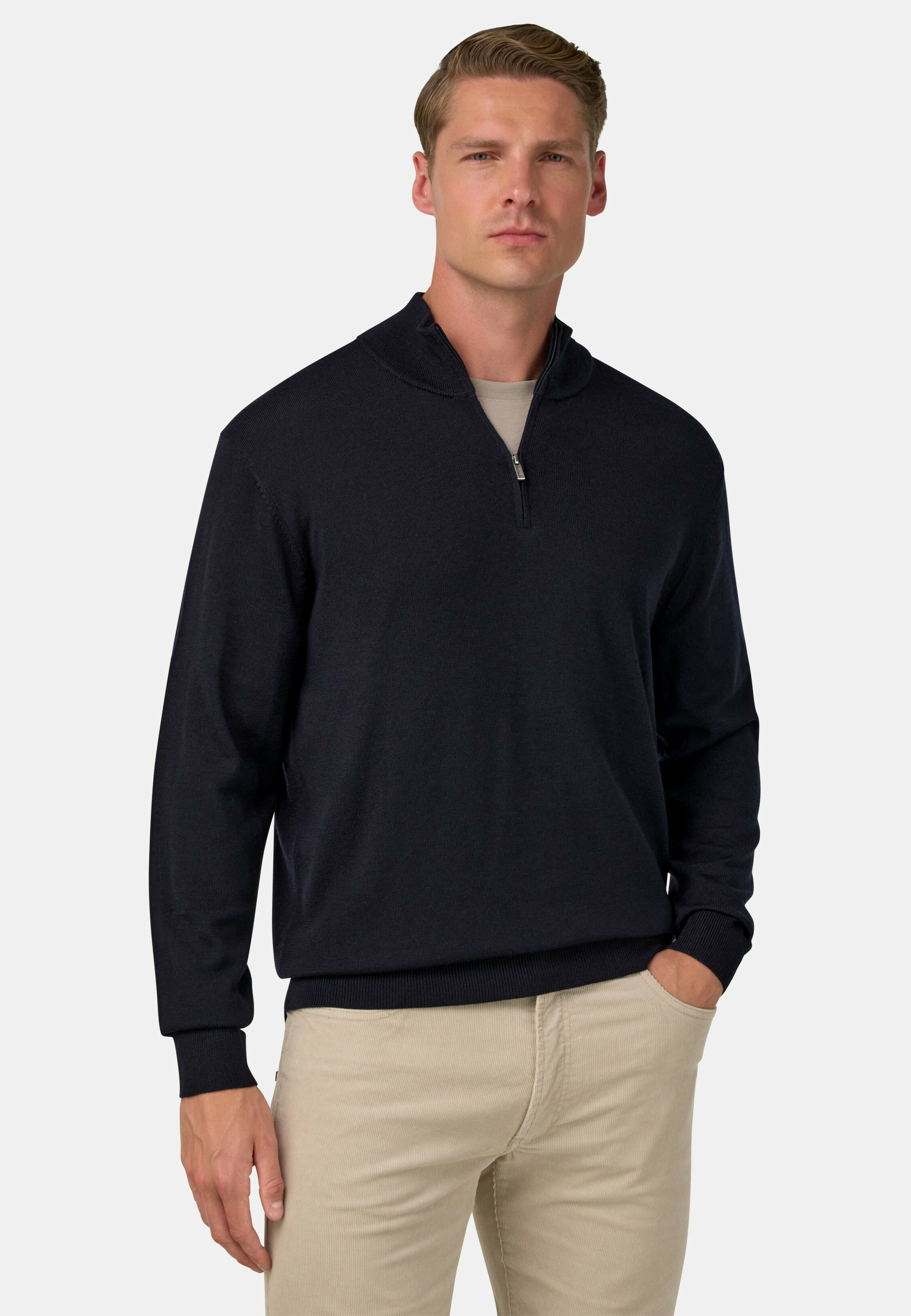 Pull Demi Zip En Laine Mérinos