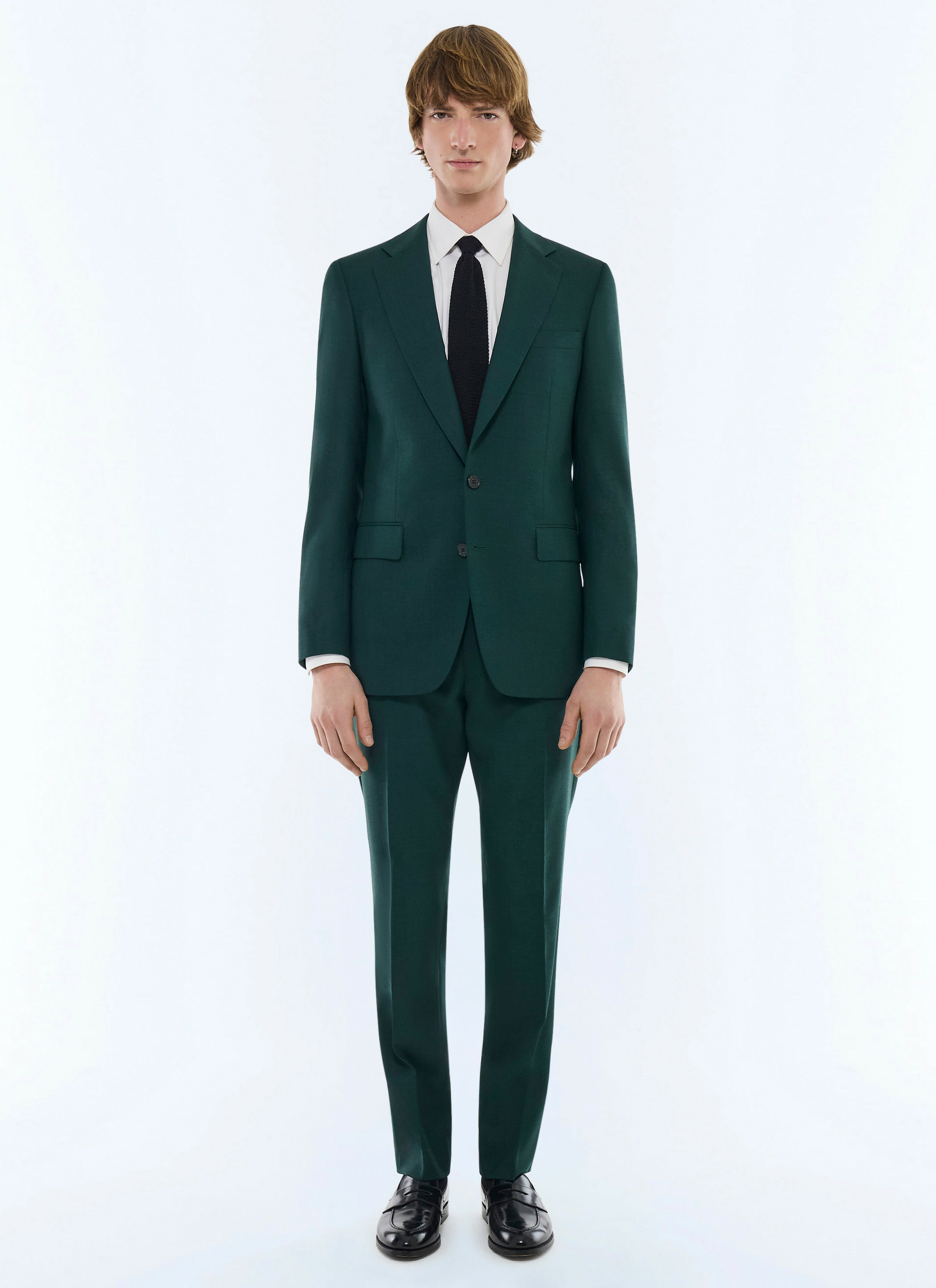 Costume ajusté en toile de laine