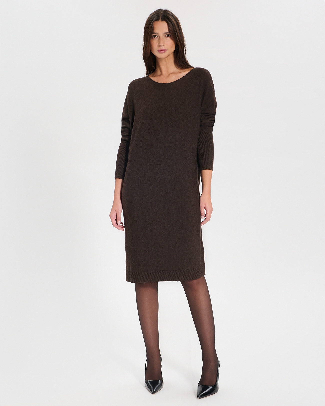 Robe Maille Rendy Chocolat en Polyamide