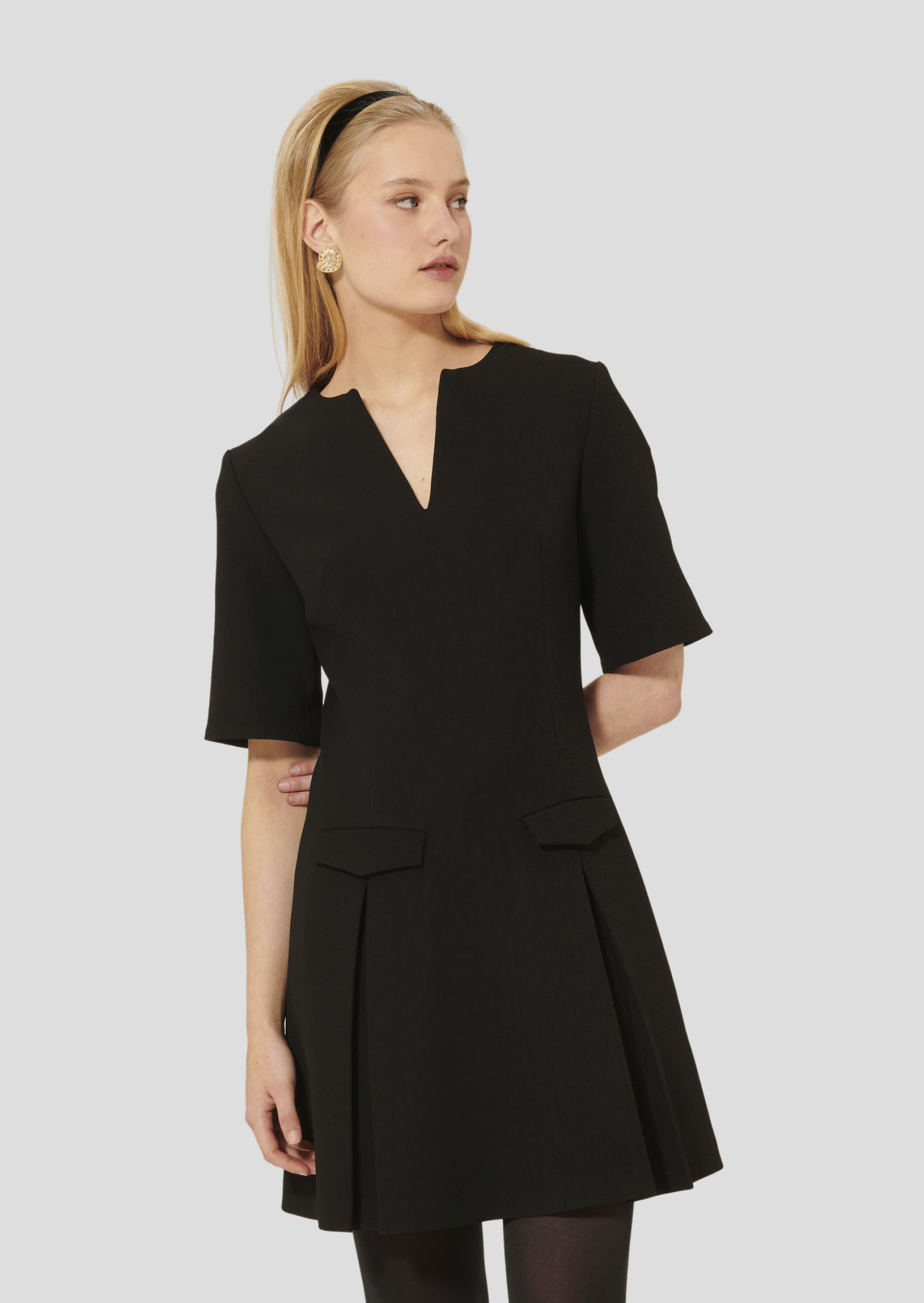 Robe Riyu-Noir en Polyester Recyclé