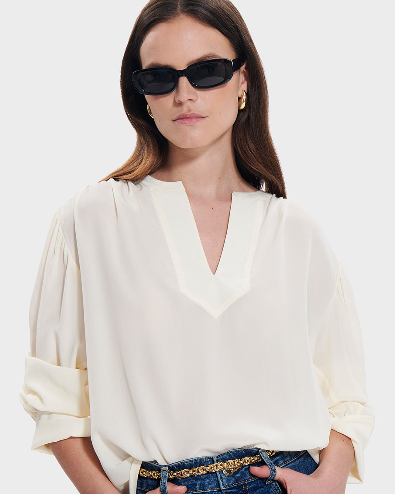 Blouse Bangkok Ecru en Soie