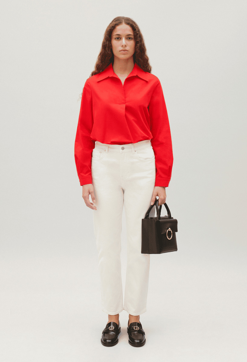 Blouse coton manches longues
