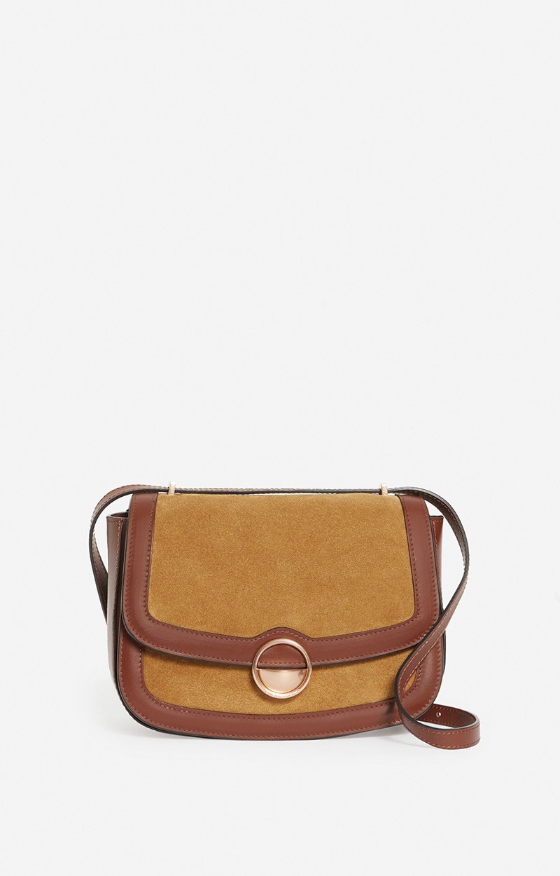 Grand Sac À Rabat Romy En Suede Et Cuir Lisse