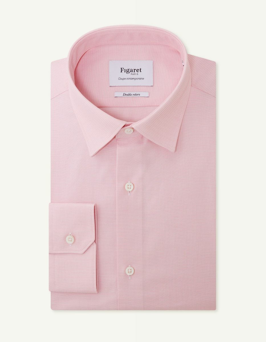 Chemise Contemporaine en façonné rose