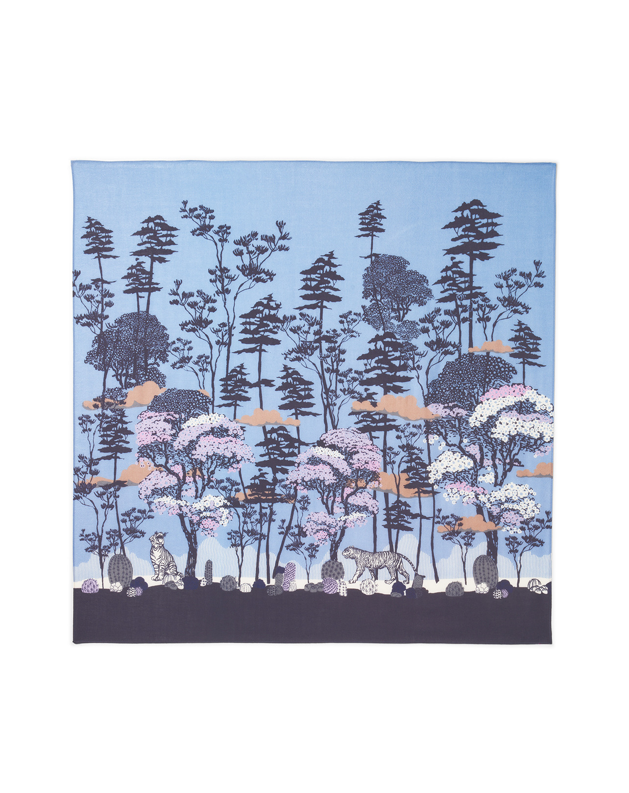 Carré imprimé - Accessoire - BLEU AQUARELLE