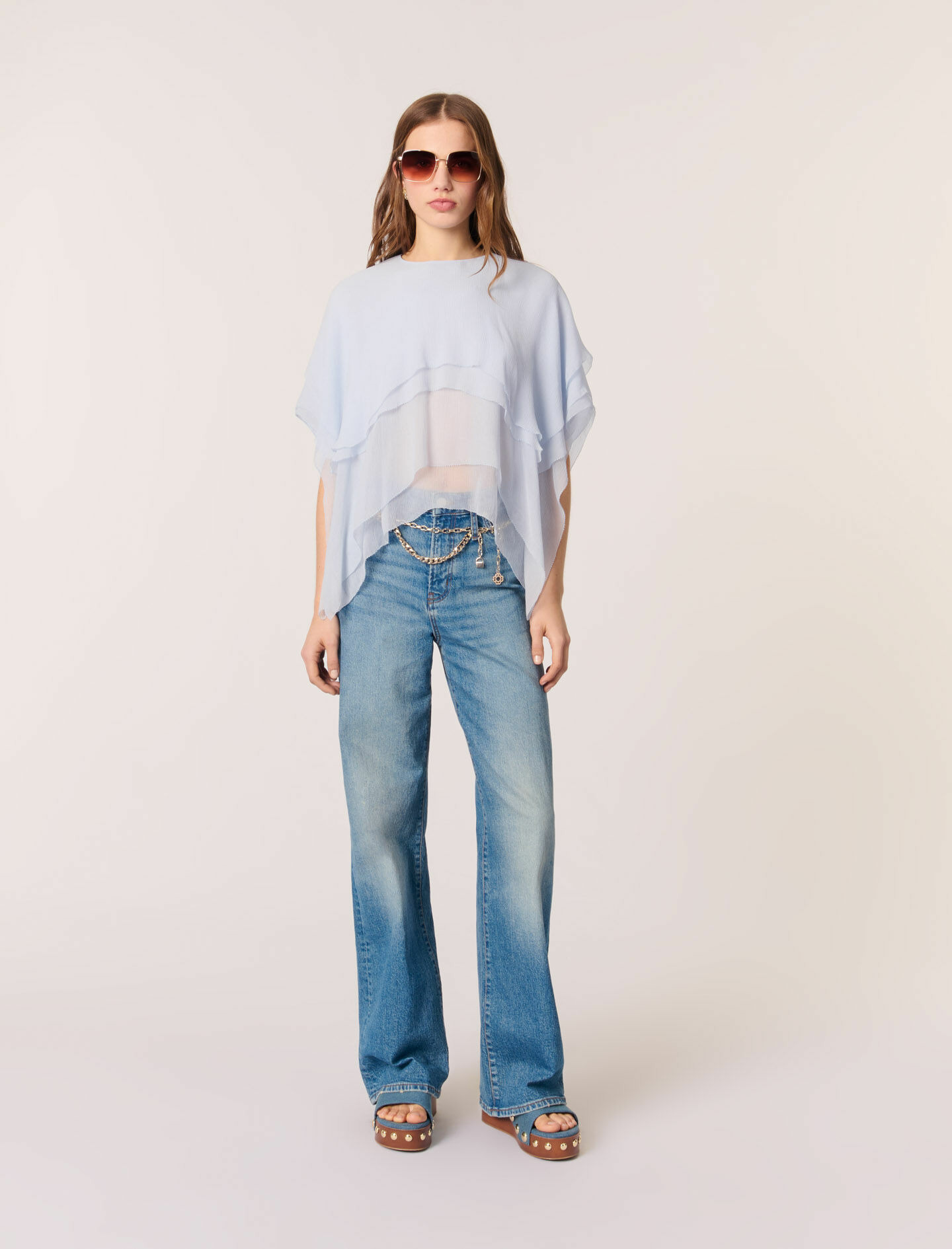 Top en mousseline à volants