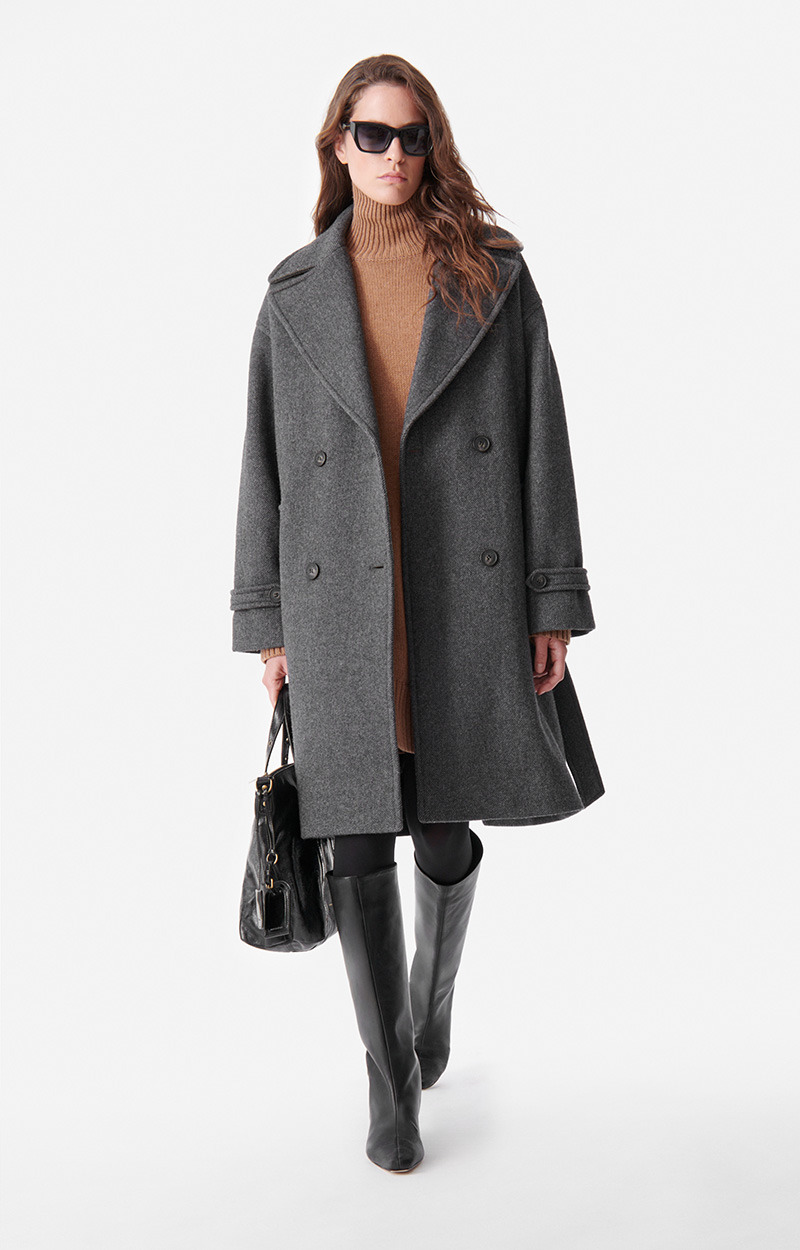 Manteau Cecil En Laine Mélangée