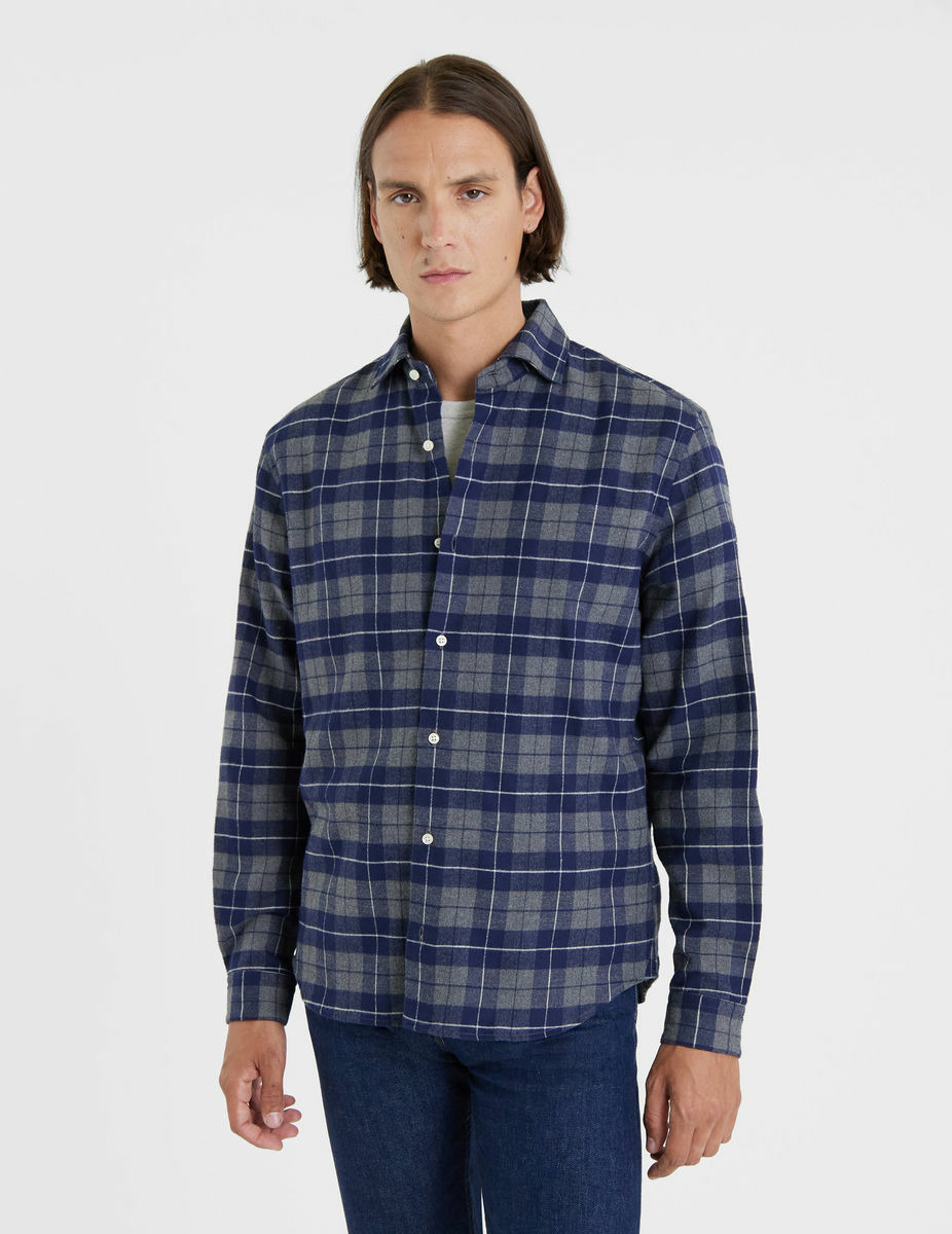 Chemise Aristote à carreaux marine