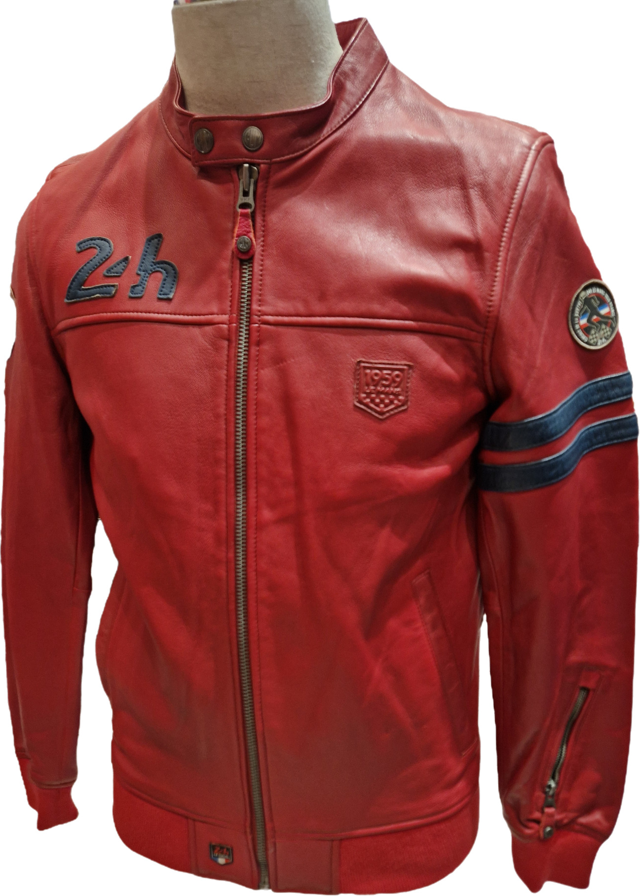 Blouson Cuir 24h Le Mans Miles4 rouge