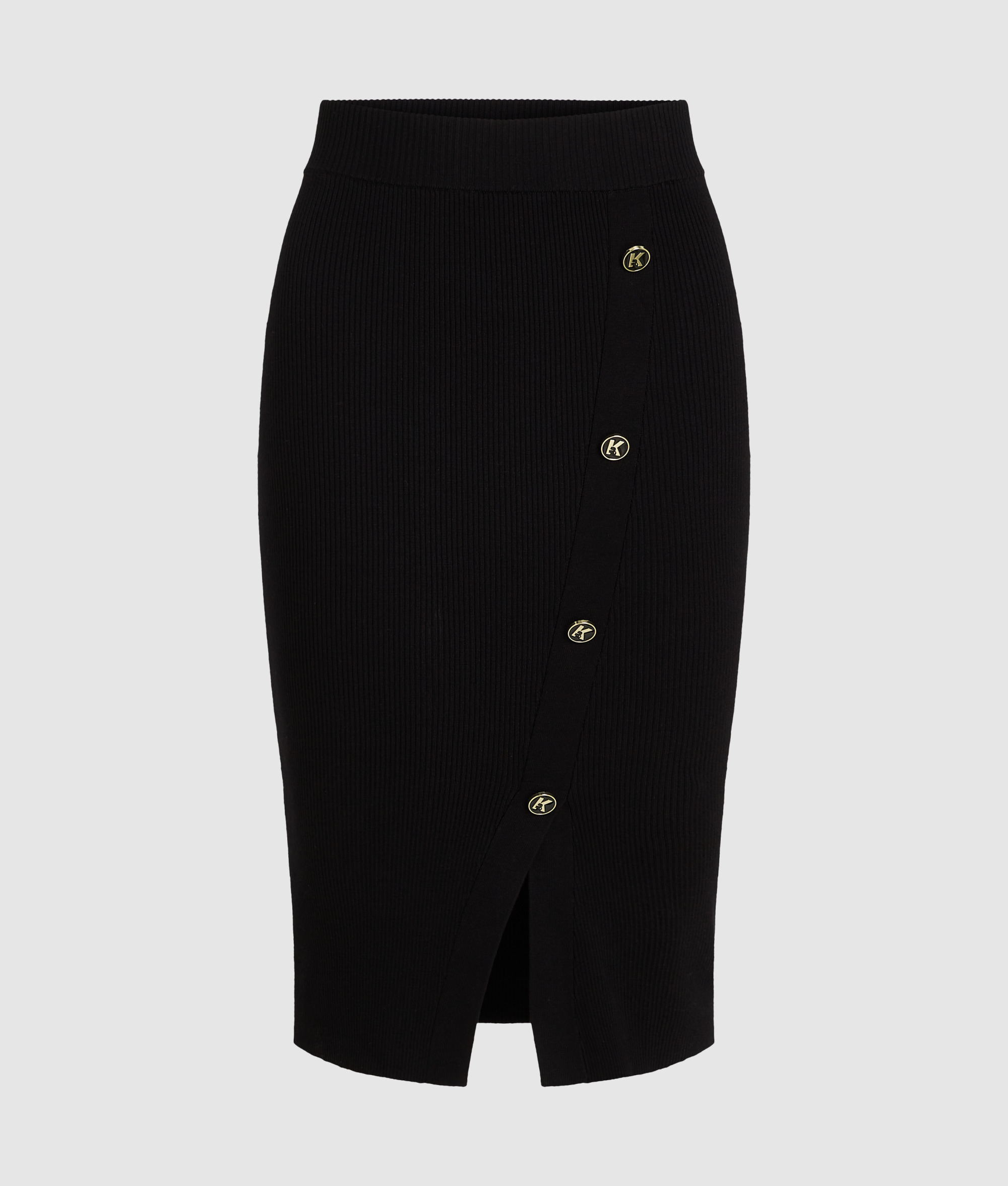 K BUTTONS KNIT MIDI SKIRT