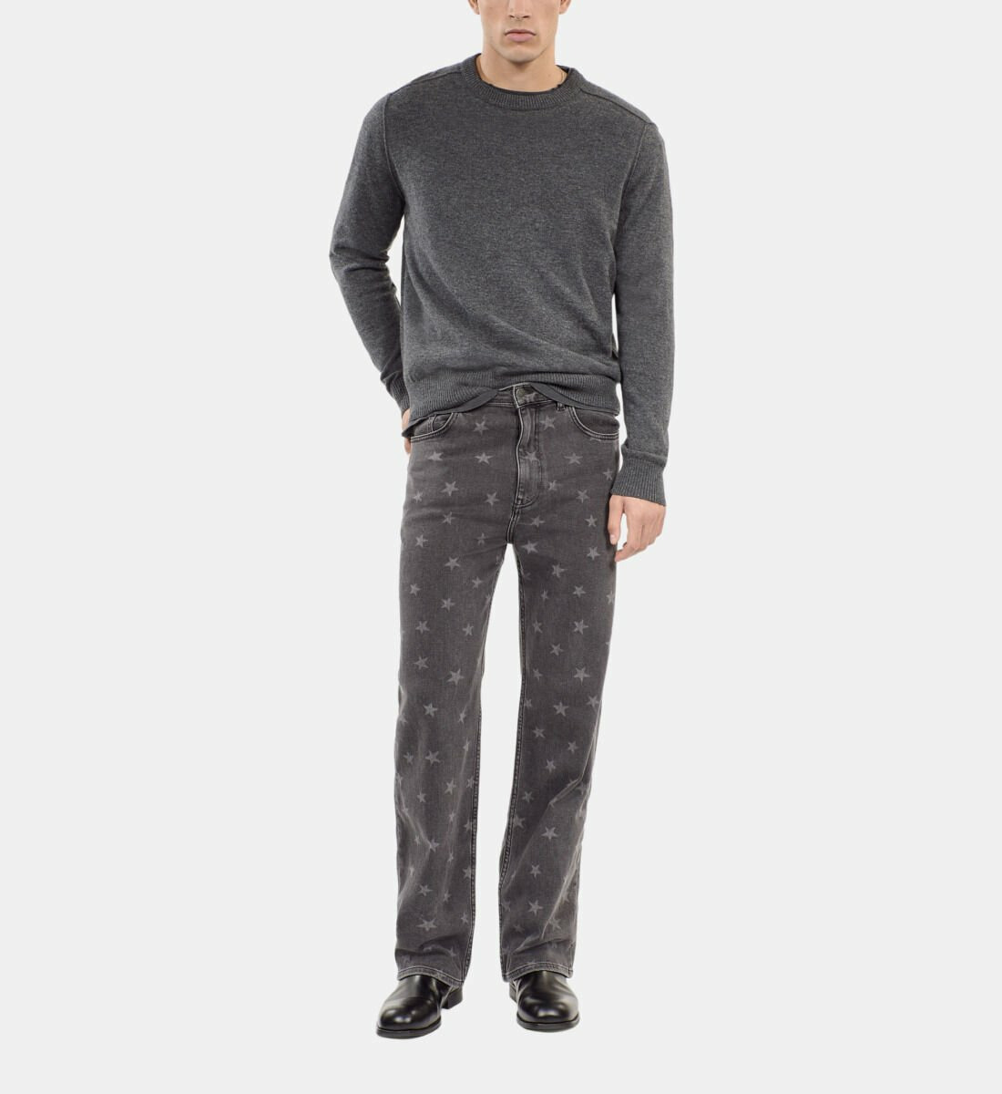 Pull En Laine Gris Homme