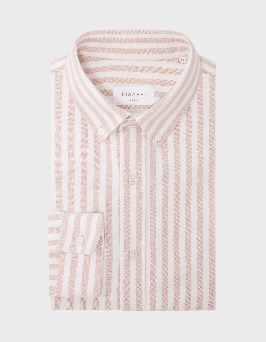 Chemise Gaspard rayée marron