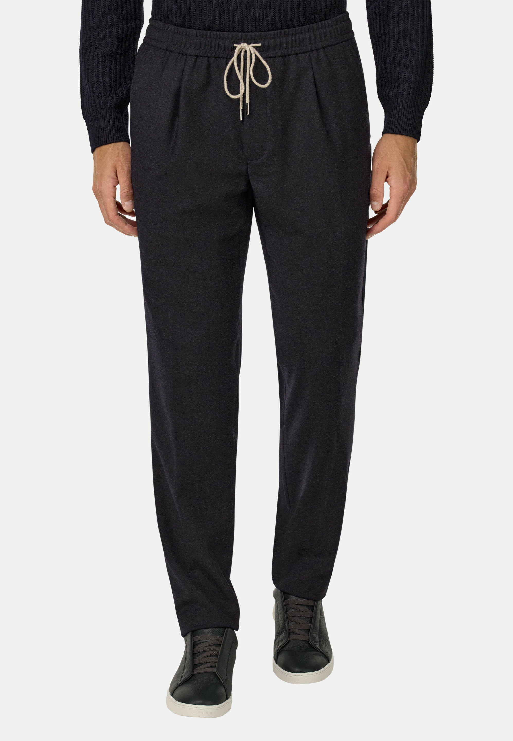 Pantalon en Laine avec Cordon de Serrage