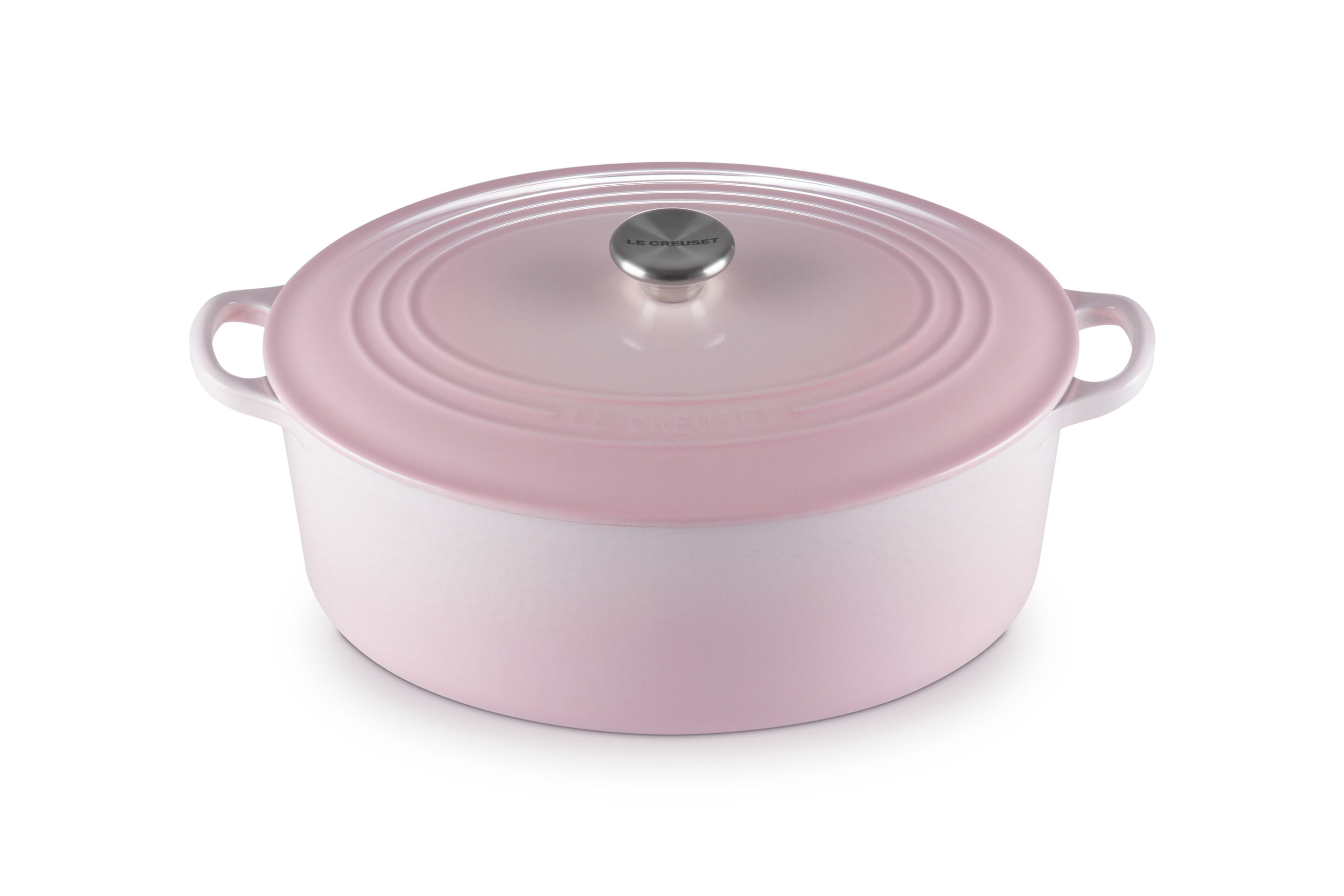 Cocotte ovale 31cm en fonte émaillée shell pink