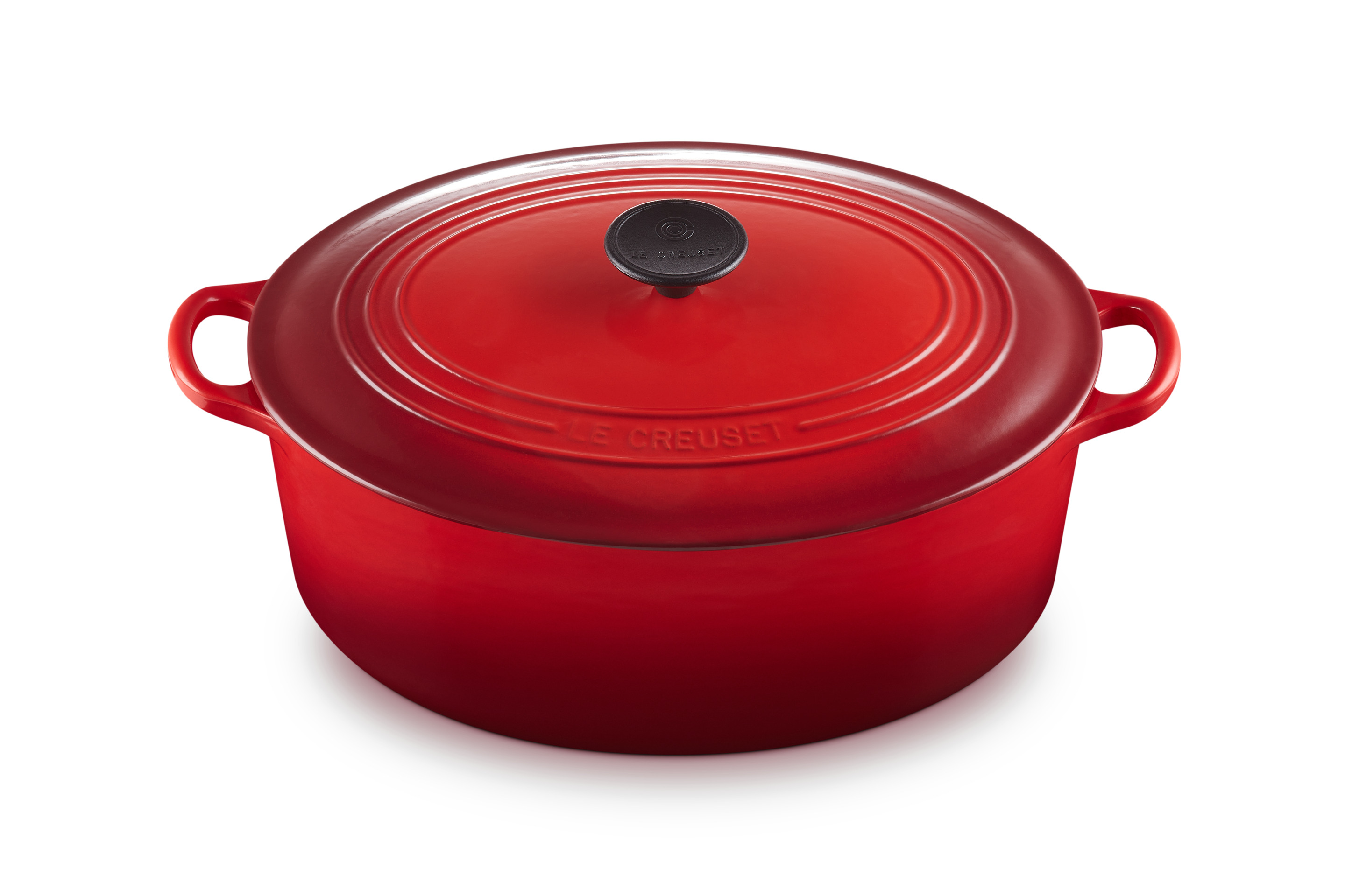 Cocotte ovale 31cm en fonte émaillée cerise