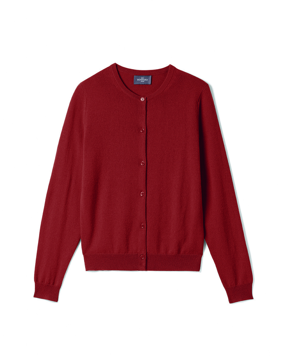 Cardigan classique - Femme - ROUGE BRIQUE
