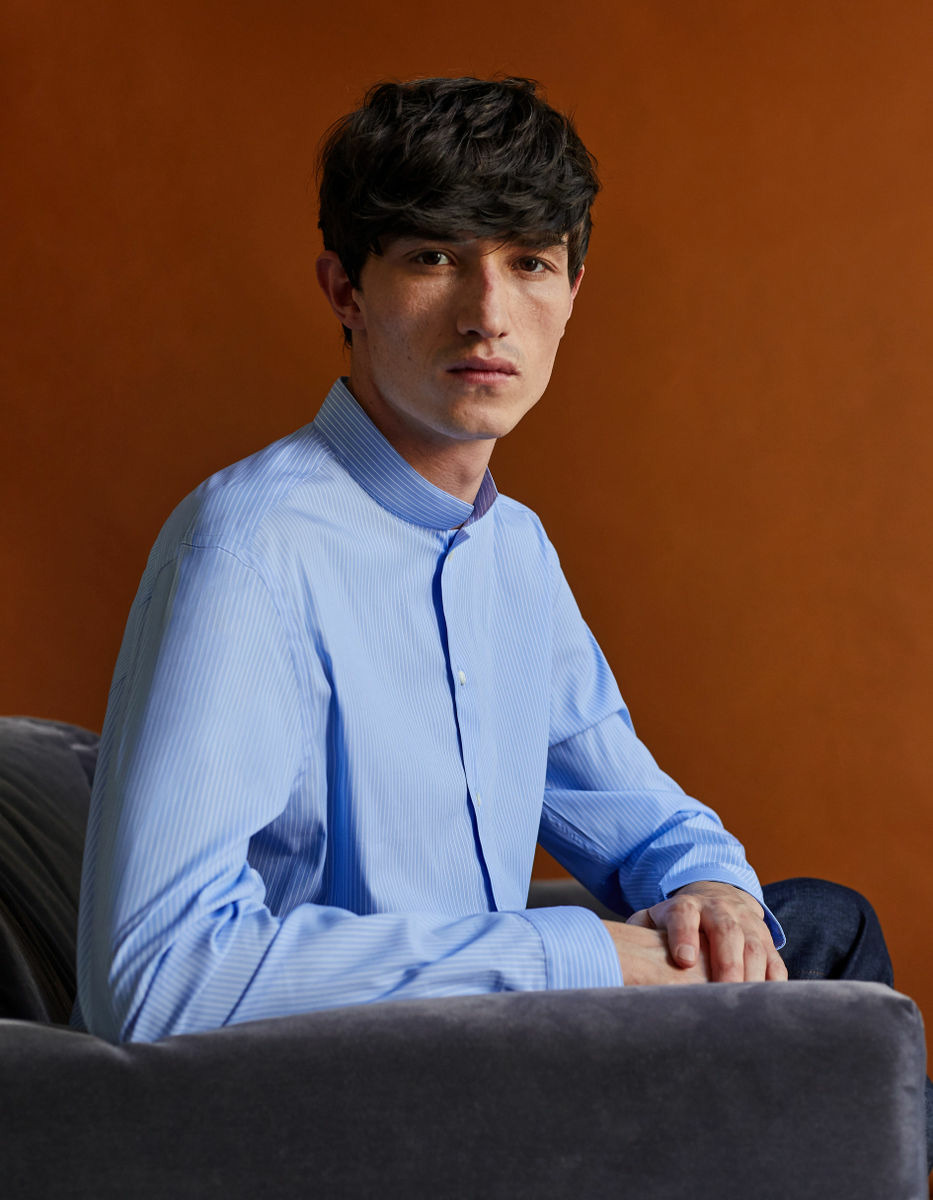 Chemise Contemporaine rayée bleue
