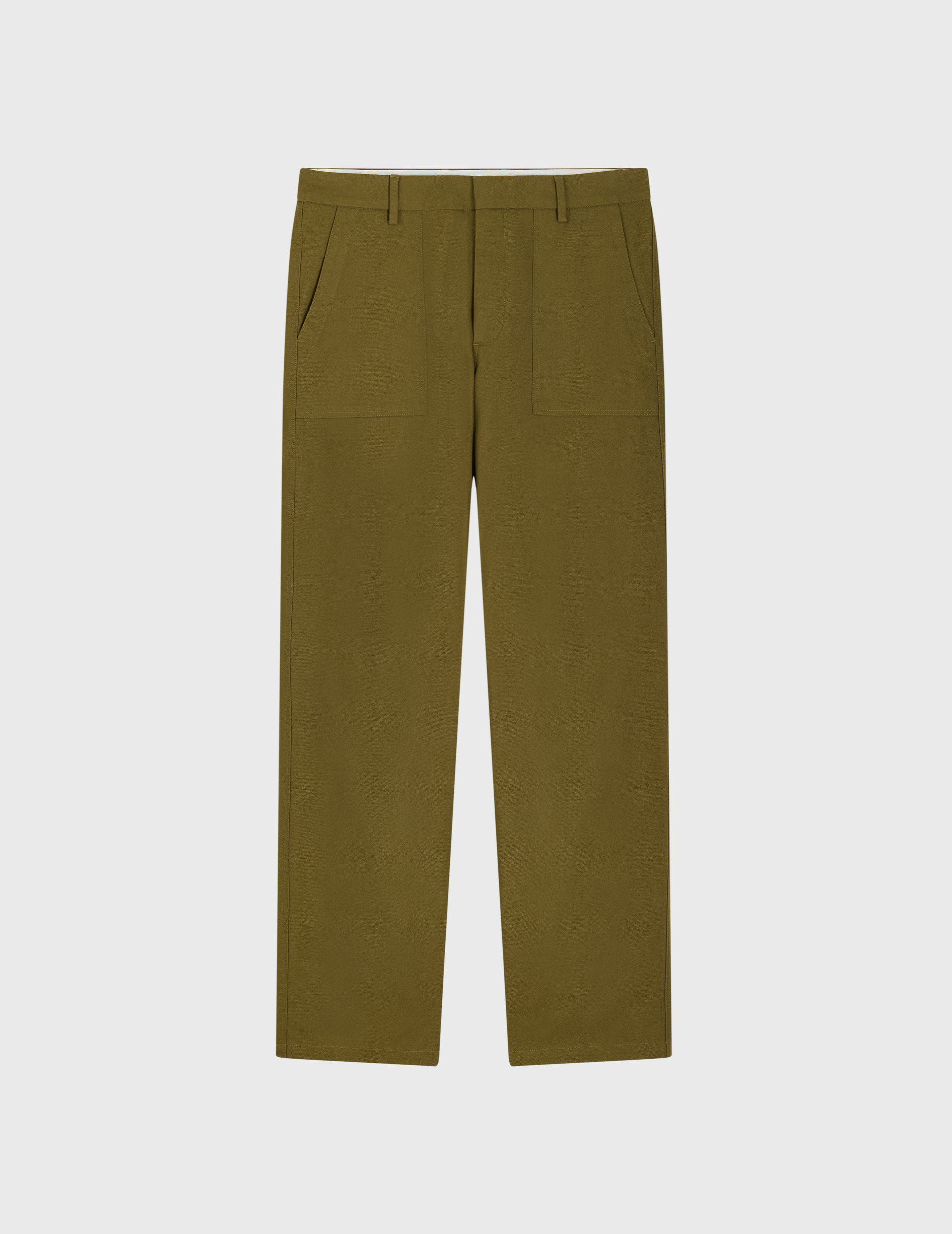 Pantalon cargo ignacio en canvas de coton uni kaki