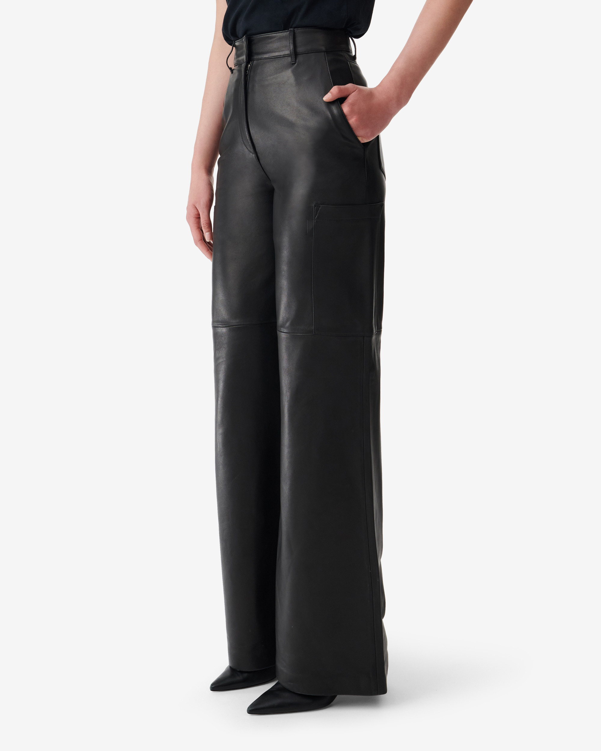 Pantalon Cargo En Cuir Mattias