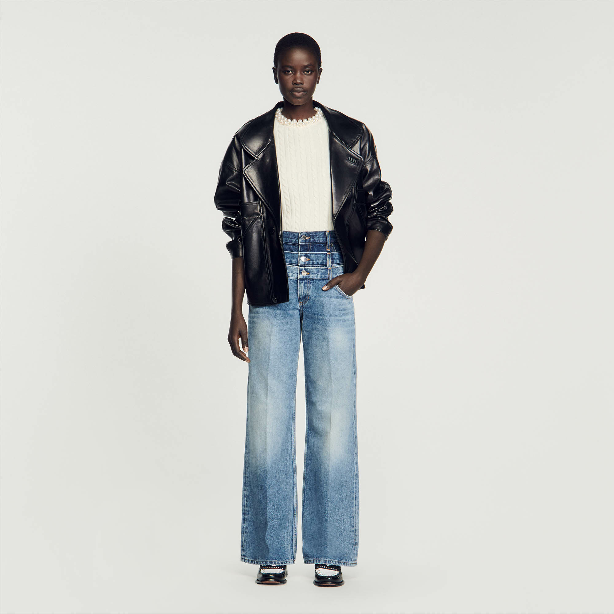 Pull en maille câblée