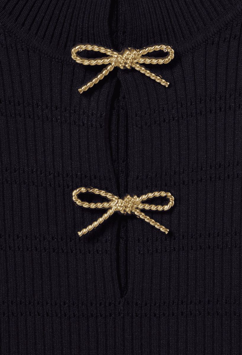 Robe longue maille fine noeuds