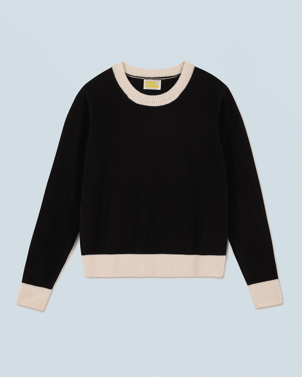 Pull Col Rond Bicolore Léger