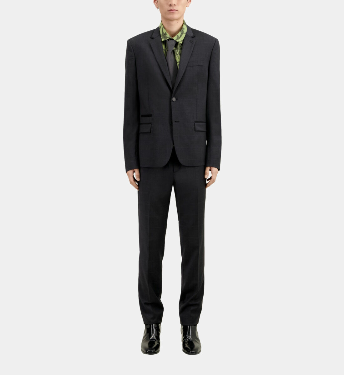 Veste De Costume Prince De Galles Grise En Laine Homme